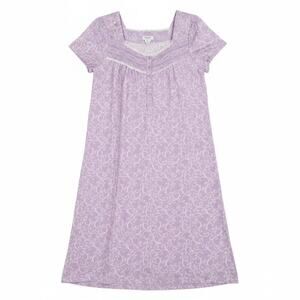 Croft & Barrow Lavender Floral Scroll Nightgown Sleep Dress Large Pintuck Soft